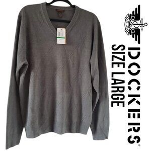 New Dockers Argyle sweater Olive Green Men's Size Large L $18